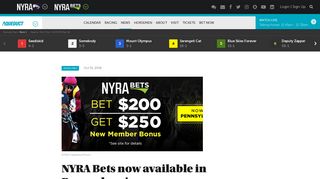 NYRA Bets now available in Pennsylvania - NYRA.com