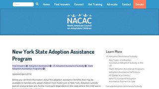 New York State Adoption Assistance Program