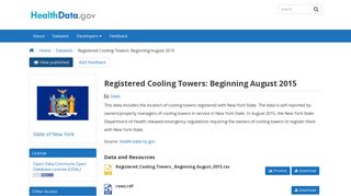 Registered Cooling Towers - HealthData.gov