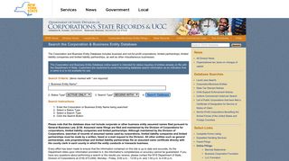NYS Division of Corporations, State Records and UCC