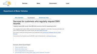 Services for customers who regularly request DMV records.