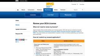 DCA - Businesses - Licenses - Renew - NYC.gov