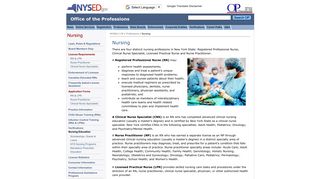 NYS Nursing - NYS Office of the Professions - New York State ...