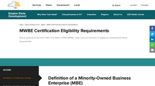 MWBE Certification Eligibility Requirements | Empire State Development