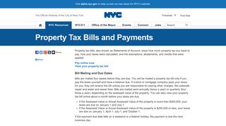 Property Tax Bills and Payments | City of New York - NYC.gov