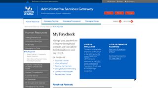 My Paycheck - Administrative Services Gateway - University at Buffalo
