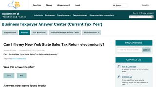 Can I file my New York State Sales Tax Return electronically?