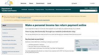 Make a personal income tax return payment online