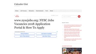 www.nyscjobs.org: NYSC Jobs Vacancies 2018 Application Portal ...