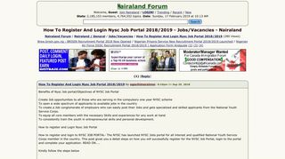 How To Register And Login Nysc Job Portal 2018/2019 - Jobs ...