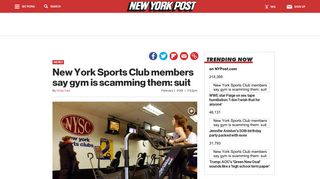 New York Sports Club members say gym is scamming them: suit
