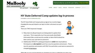 NY State Deferred Comp updates log-in process