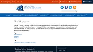 TEACH System | New York State Education Department