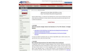 NYSED: State Aid Homepage