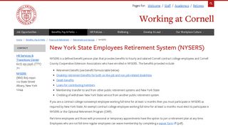 New York State Employees Retirement System (NYSERS) - Cornell ...