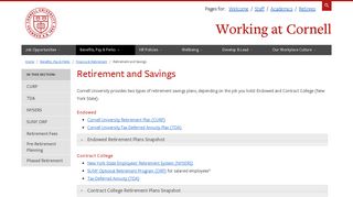 Retirement and Savings - Cornell University Division of Human ...