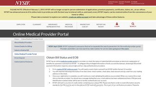 Online Medical Provider Portal - nysif