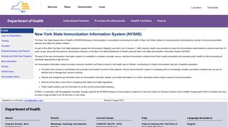 New York State Immunization Information System (NYSIIS)