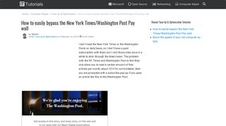 How to easily bypass the New York Times/Washington Post Pay wall