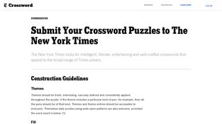 Submit Your Crossword Puzzles to The New York Times - The New ...