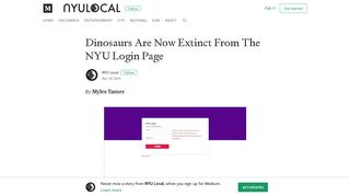 Dinosaurs Are Now Extinct From The NYU Login Page – NYU Local