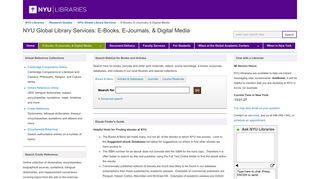 E-Books, E-Journals, & Digital Media - NYU Global Library Services ...