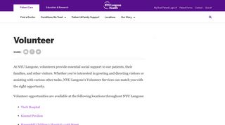 Volunteer | NYU Langone Health