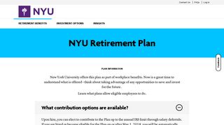 NYU Retirement Plan - TIAA