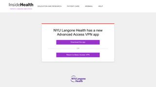 NYU Langone Advanced Login