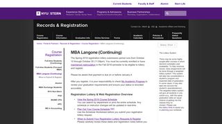 Records & Registration | Course Registration | MBA ... - NYU Stern