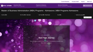 NYU Stern | Part-time MBA Manhattan | Application