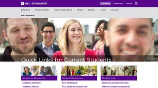 Quick Links for Current Students - Portal Pages - NYU Steinhardt