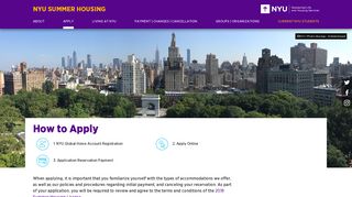 How to Apply - NYU 2018 Summer Housing
