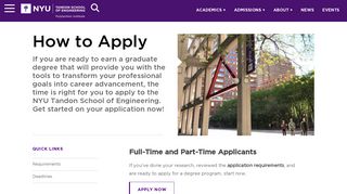 How to Apply | NYU Tandon School of Engineering