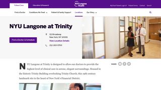 NYU Langone at Trinity | NYU Langone Health