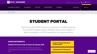 Student Portal | NYU Wagner