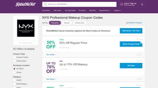 50% Off NYX Cosmetics Coupon, Promo Codes - RetailMeNot