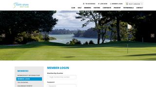 Member login - North Shore Golf Club