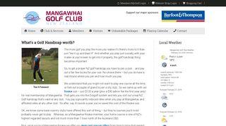 What's a Golf Handicap worth? - Mangawhai