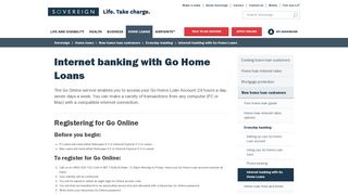 Internet banking with Go Home Loans - Sovereign