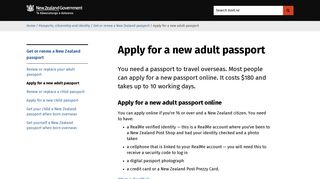 Apply for a new adult passport | NZ Government - Govt.nz