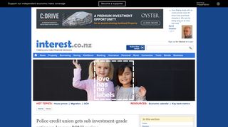 Police credit union gets sub investment-grade rating ... - Interest.co.nz