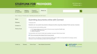 Submitting documents online with Connect - Studylink Providers