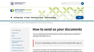 How to send us your documents - StudyLink