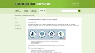 Using Connect to submit documents - Studylink Providers