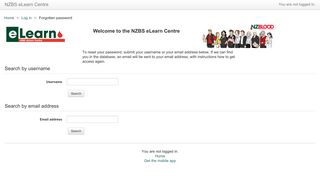Forgotten password - the NZBS eLearn Centre