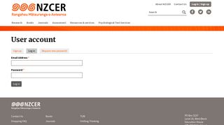 User account | New Zealand Council for Educational Research