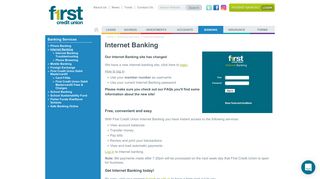 Instant Access Internet Banking | First Credit Union