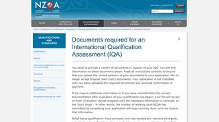 Documents required for an International Qualification ... - NZQA