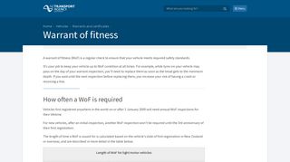 Warrant of fitness | NZ Transport Agency